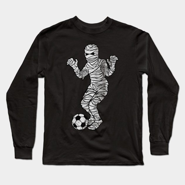 Soccer Mummy Halloween Sports Humor Long Sleeve T-Shirt by E